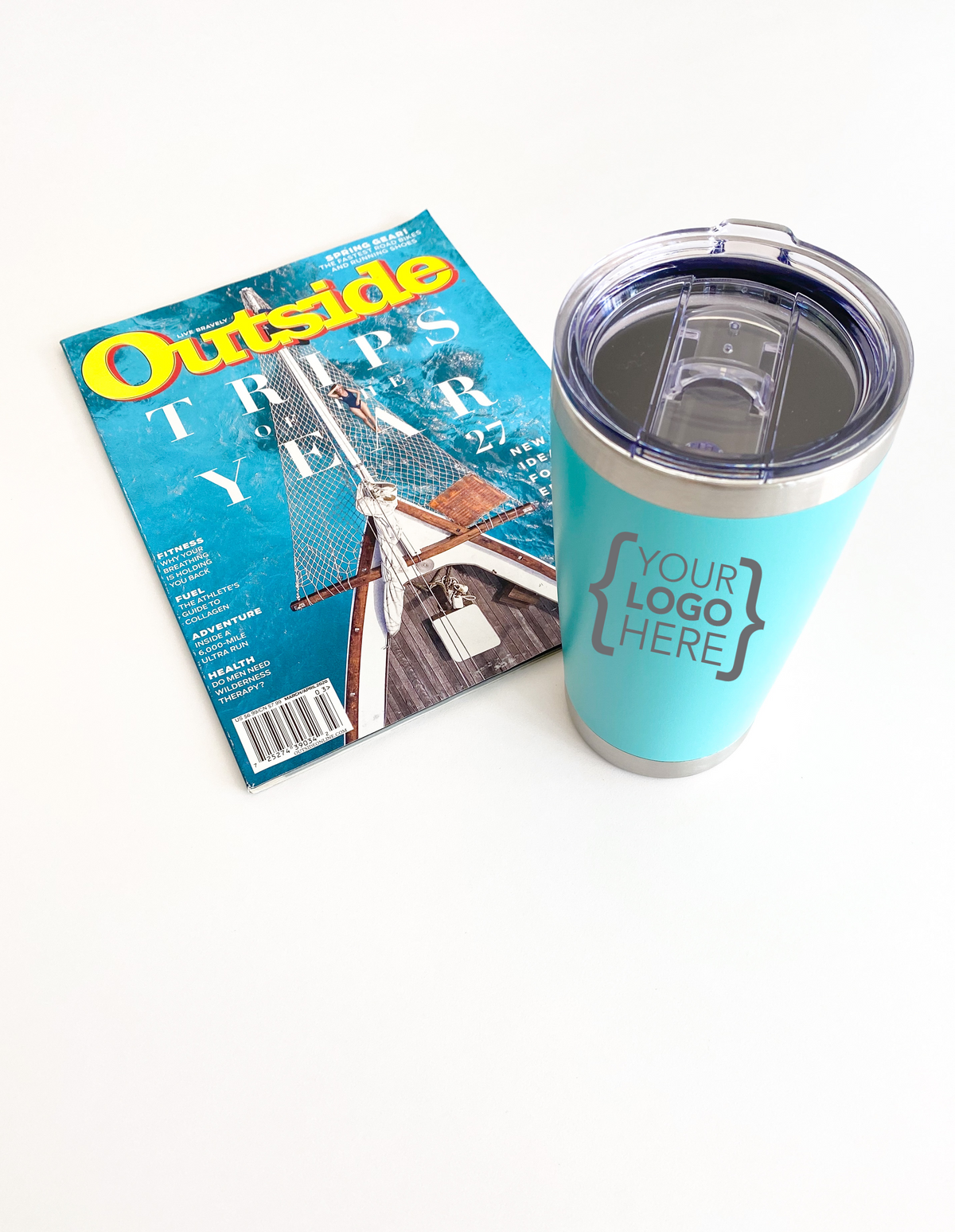 Two 20oz stainless steel tumblers included in the combo