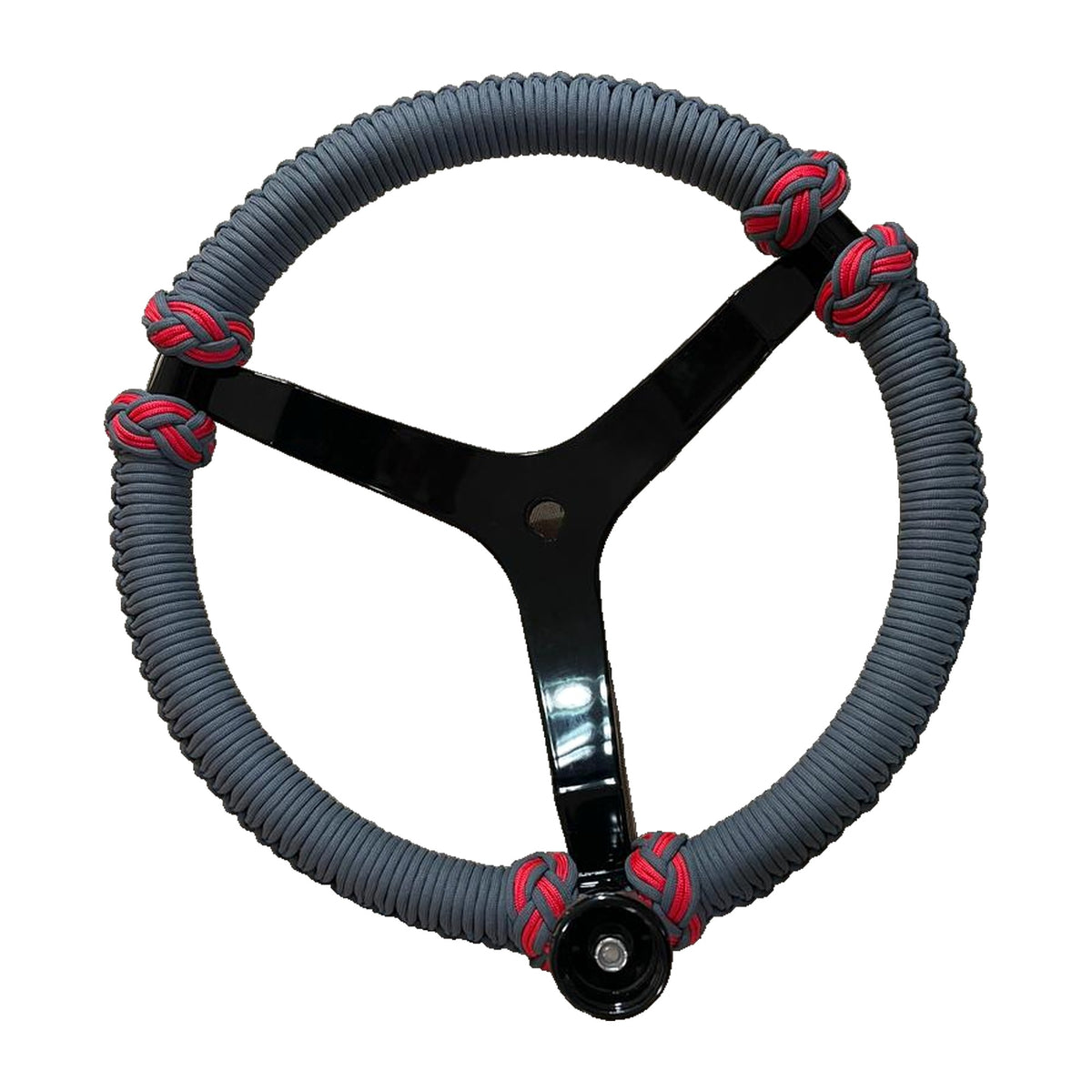 Timon marino PRO-Elements - rayos negros, cordon gris con nudos rojos