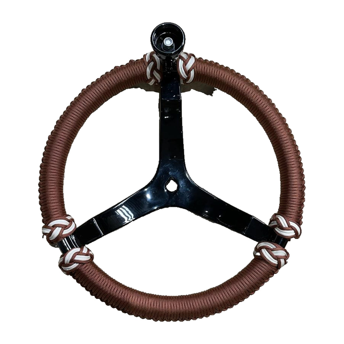 Timon marino PRO-Elements - rayos negros, cordon marron con nudos blancos