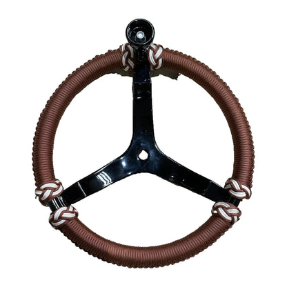 Timon marino PRO-Elements - rayos negros, cordon marron con nudos blancos
