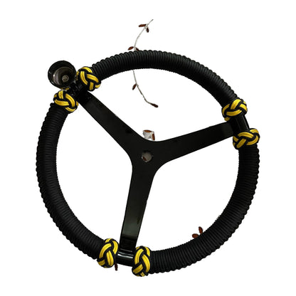 Timon marino PRO-Elements - rayos negros, cordon negro con nudos amarillos