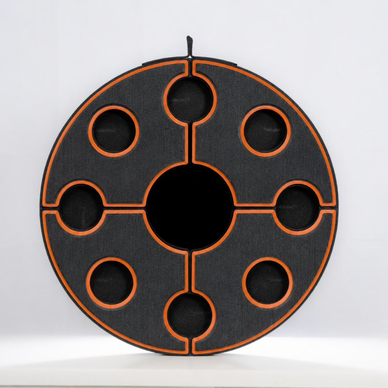 Round floating table - Black & Orange