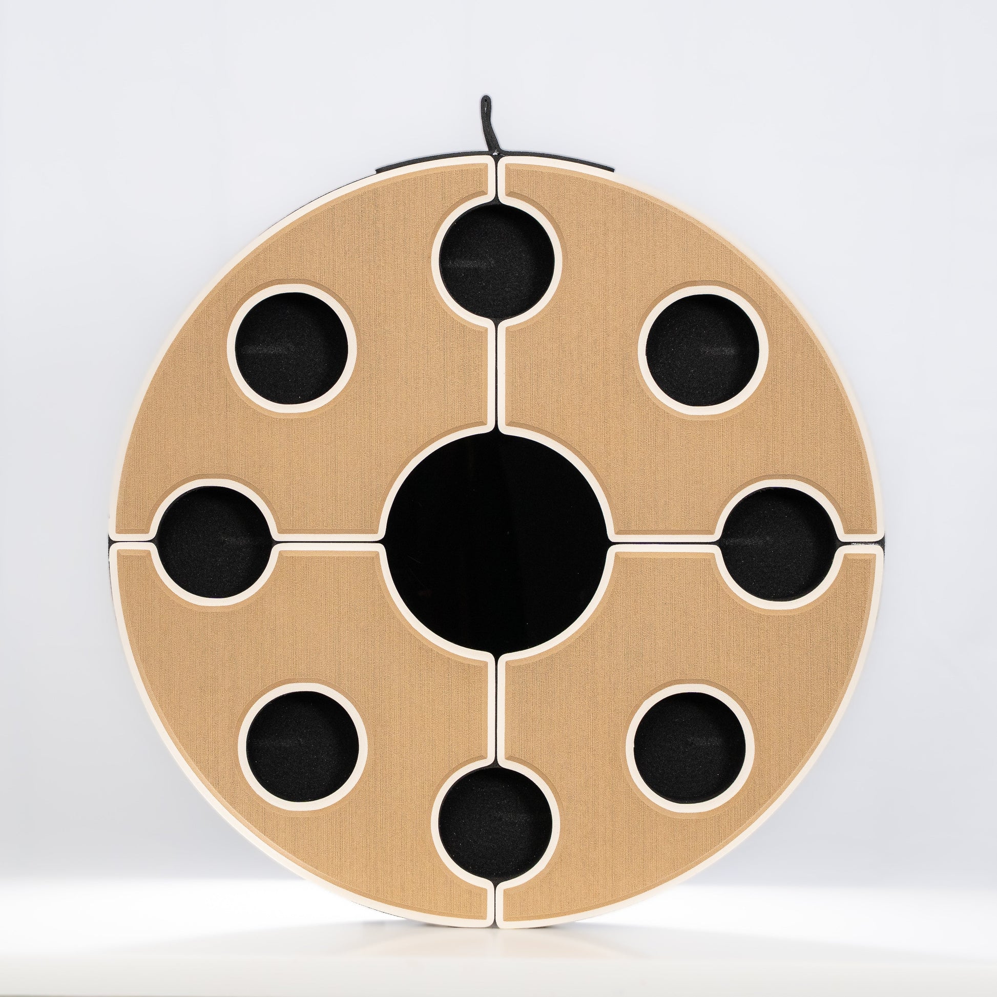 Round floating table - Brown & Cream