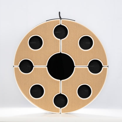 Round floating table - Brown & Cream