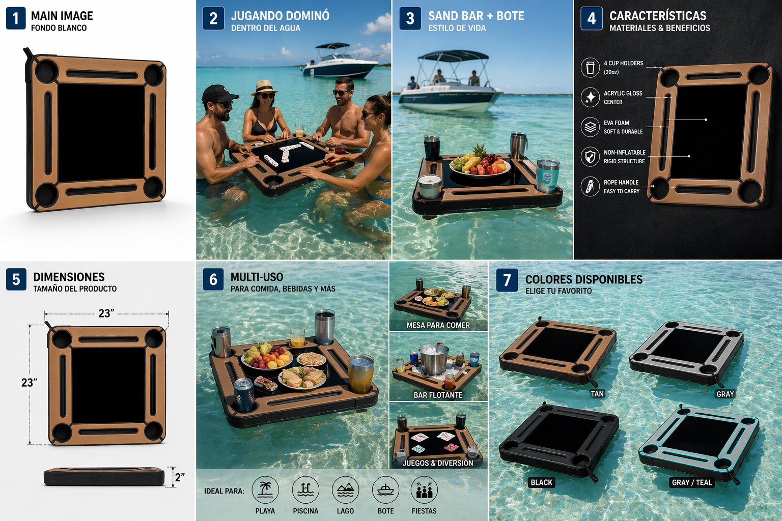 Floating Dominoes Table - features overview