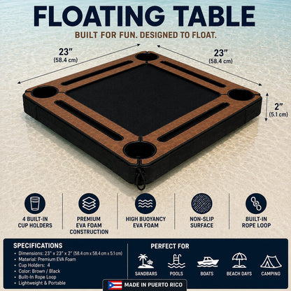 Floating table specifications - Made in Puerto Rico